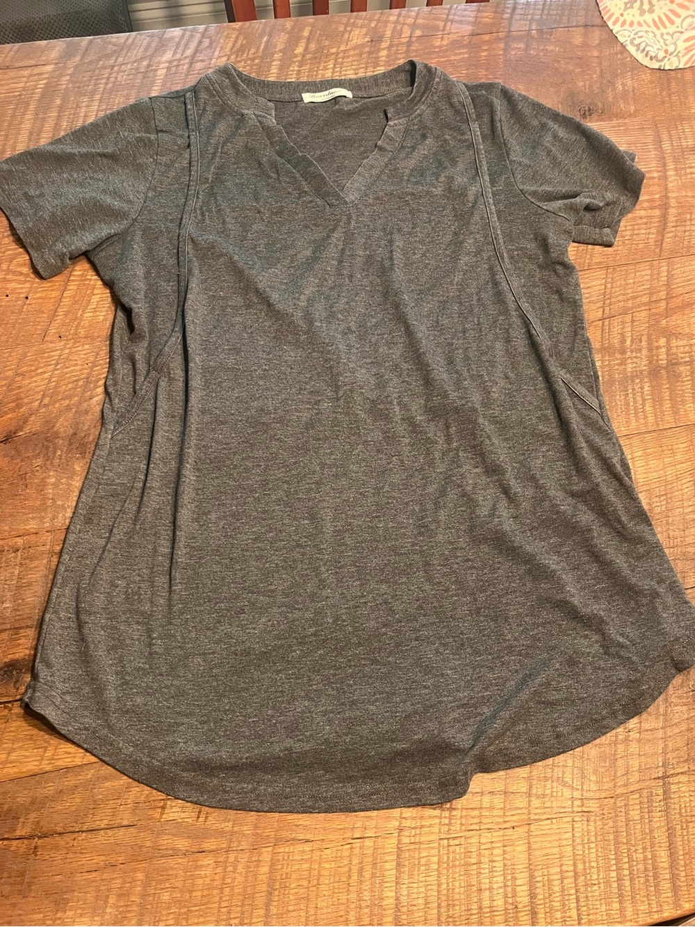 Bearsland Heather Gray Breastfeeding Nursing Short Sleeve Tee